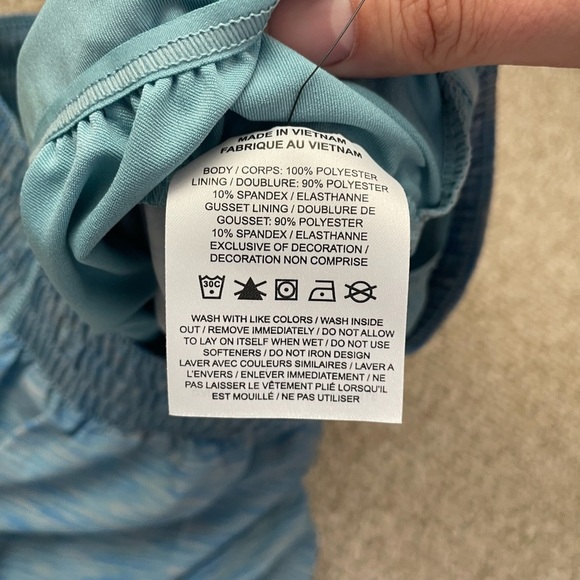 Nike Women’s One Dri-Fit Mid-Rise 3” Brief Lined Blue SpaceDye Shorts Sz S NWT - Picture 6 of 7